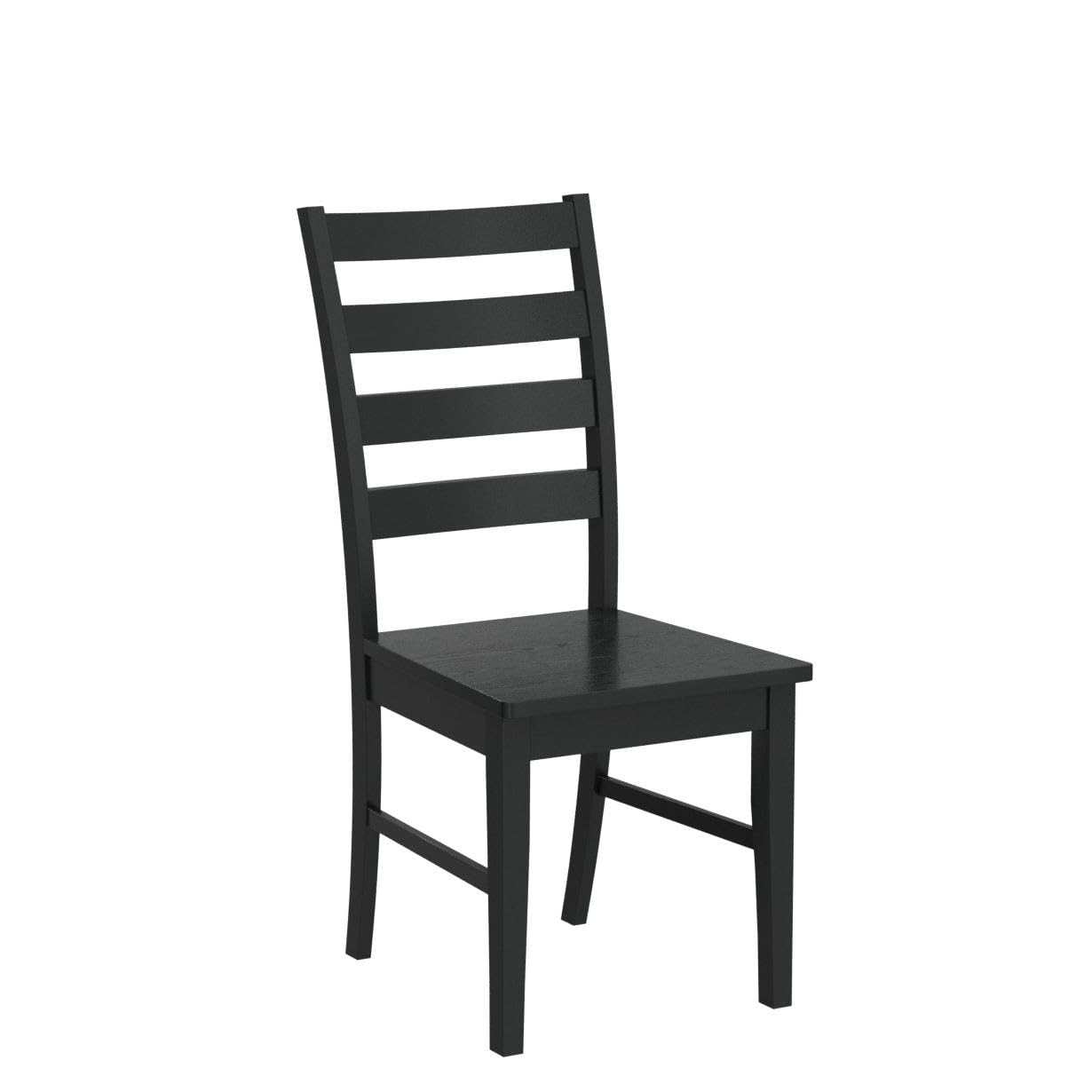 Modern Farmhouse Wood Armless Dining Room Chairs Kitchen, Set Of 2, Black