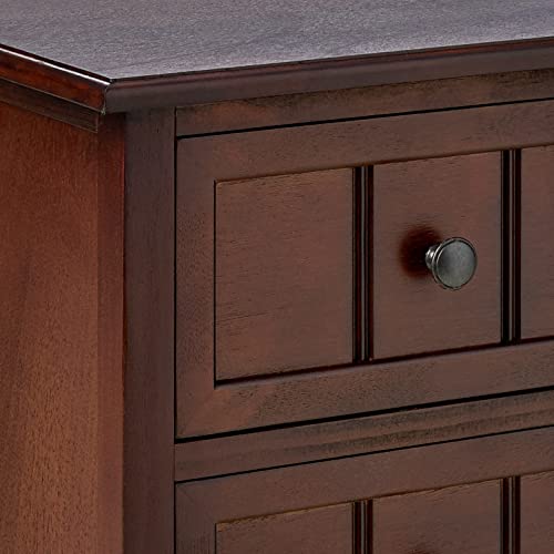 Simplify Three Drawer Wood Accent Cabinet Side Table, 11.8 in x 15.75 in x 26 in, Walnut