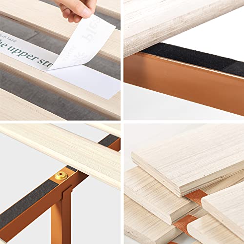 Zinus 12 Inch Solid Wood Platform Bed with Headboard/No Box Spring Needed/Wood Slat Support/Rustic Pine Finish, Queen