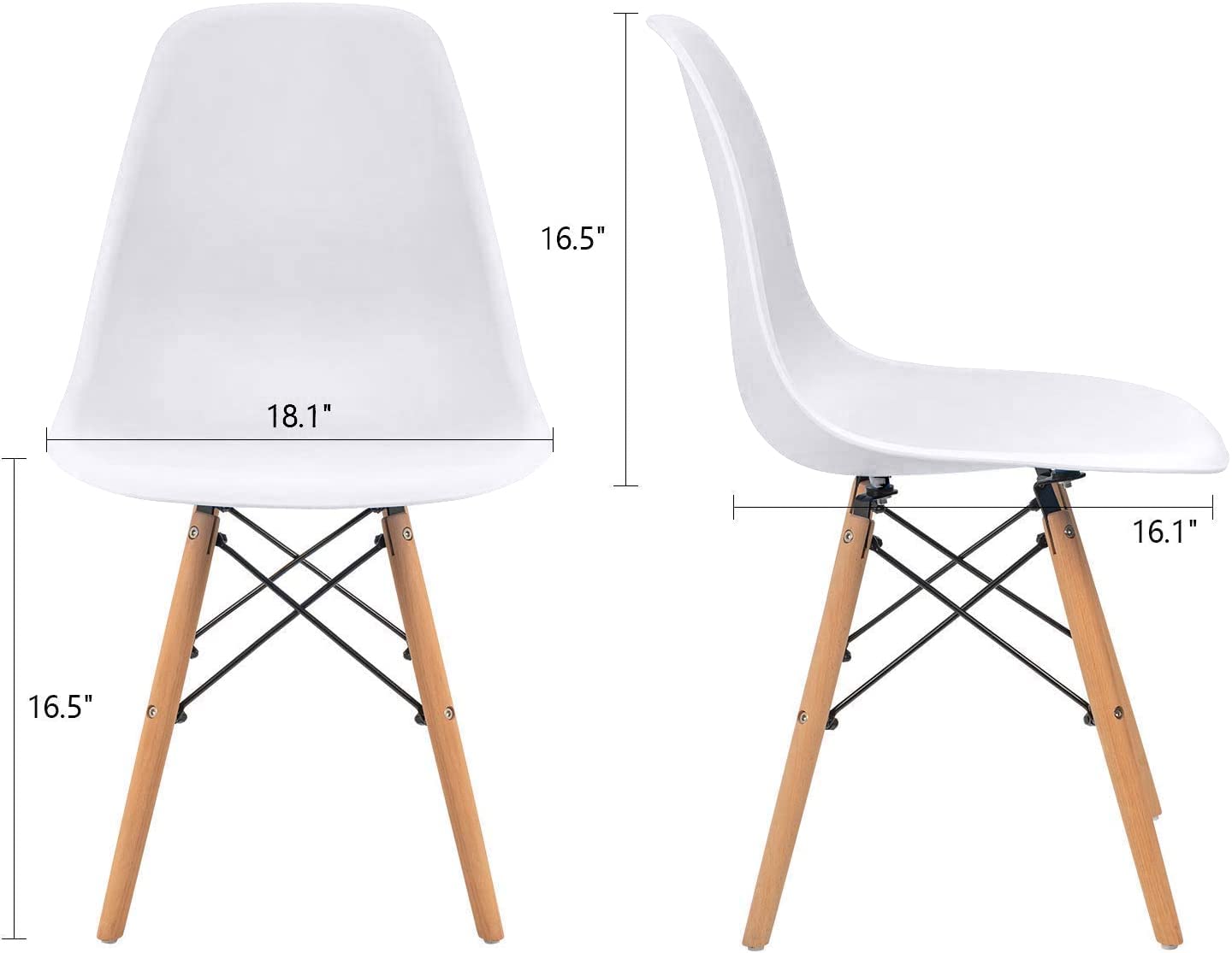 Pre Assembled Modern Style Dining Chair Mid Century Modern DSW Chair, Shell Lounge Plastic Chair for Kitchen, Dining, Bedroom, Living Room