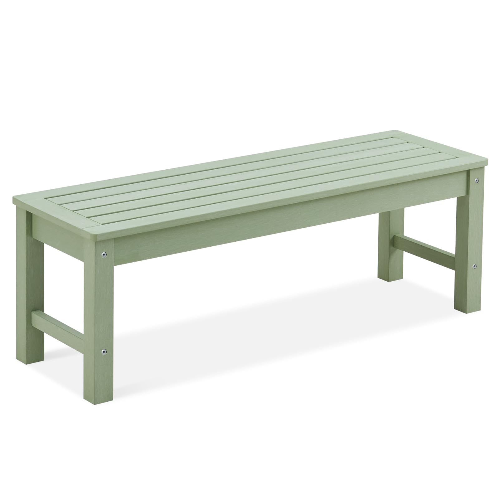 Outdoor Bench, 2-Person Poly Lumber Porch Bench, Weatherproof & Fade-Resistant, All-Weather Garden Bench for Patio, Park, Porch, Green