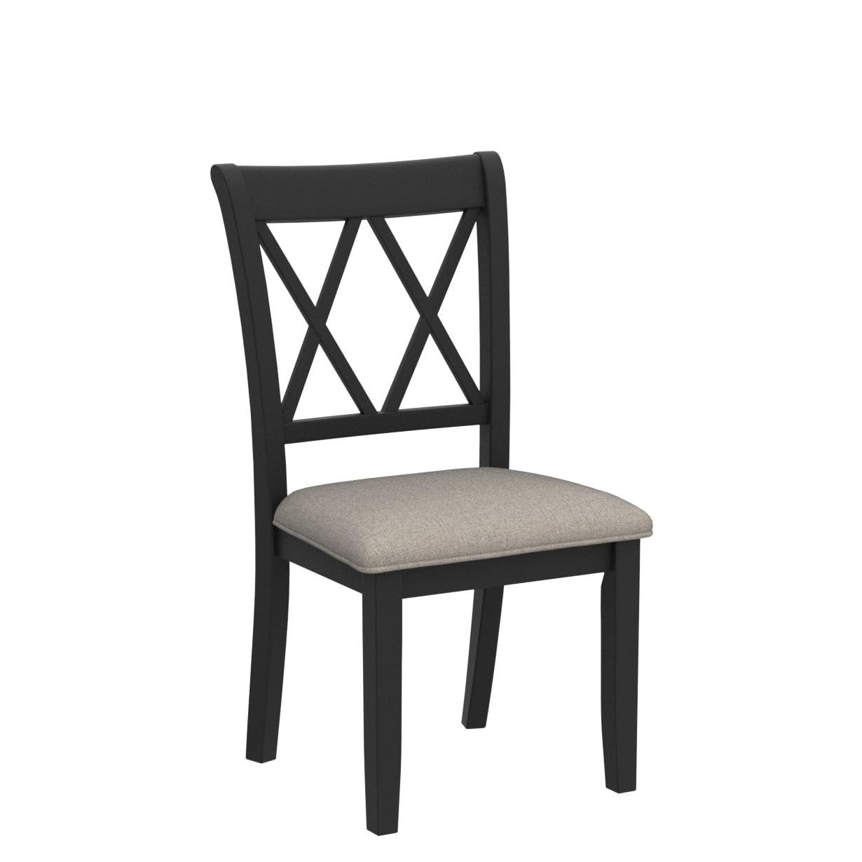 Furniture Windvale Fabric Upholstered Dining Chair in Black, Set of 2