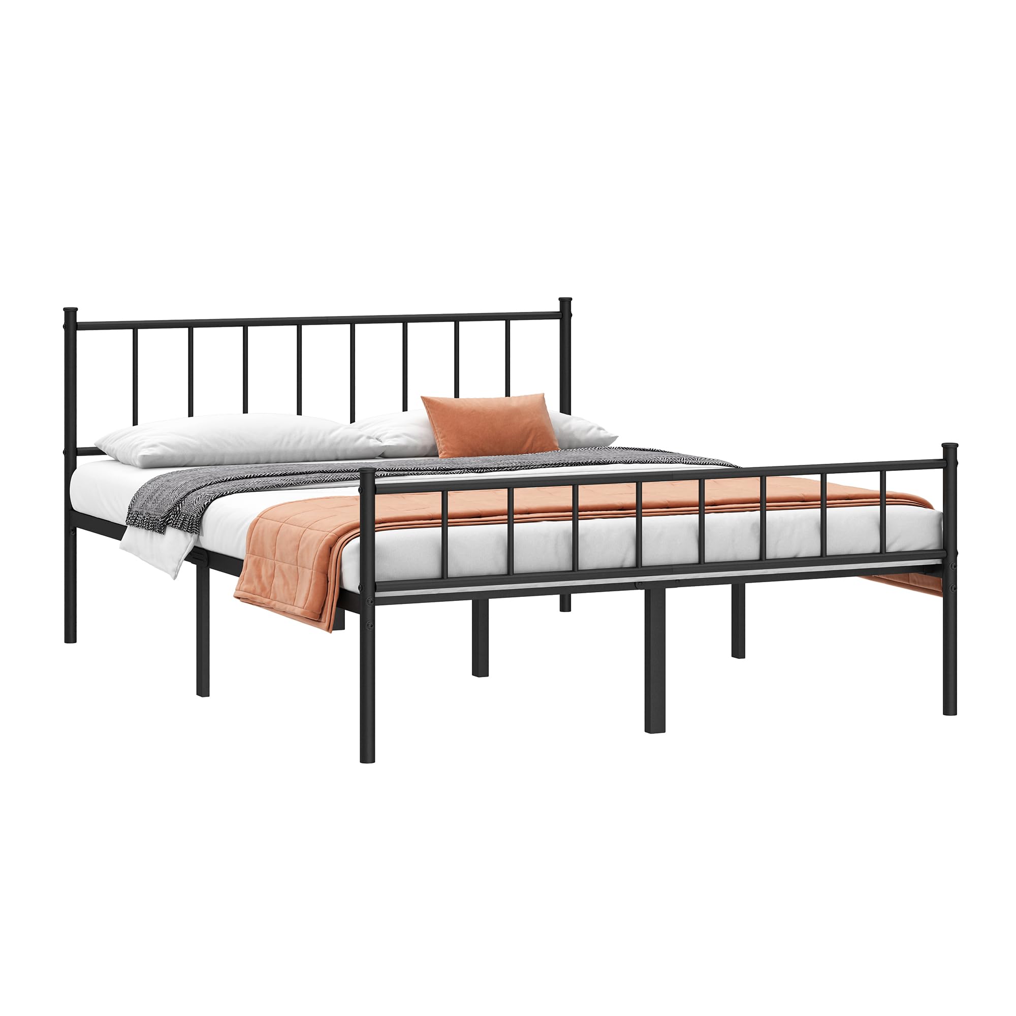 Queen Bed Frame-Classic Metal Platform Bed Frame,Mattress Foundation with Steel Slat Support,Under Foundation Storage,, , Queen Size