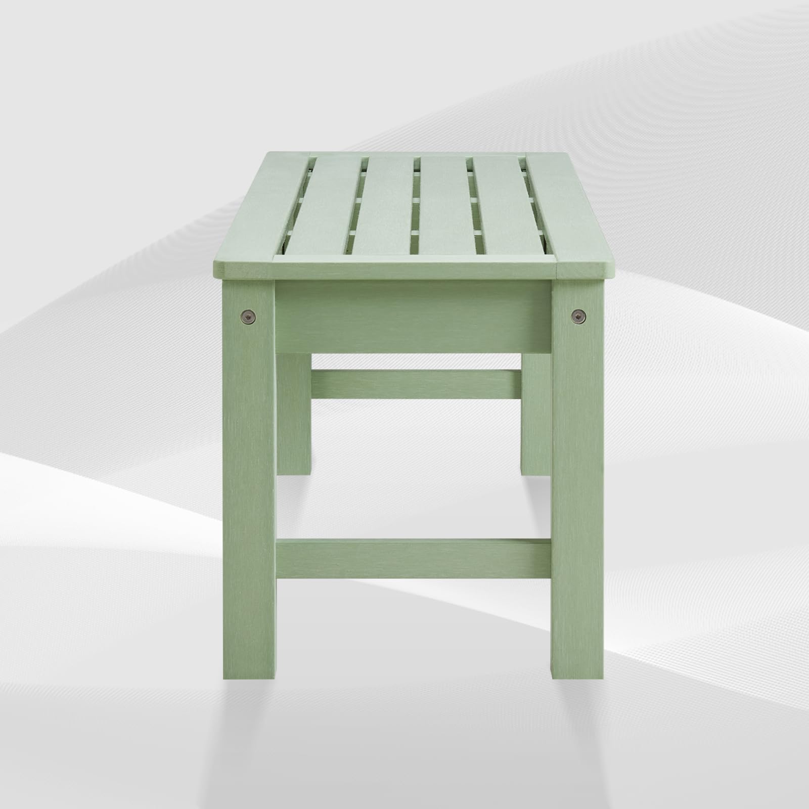 Outdoor Bench, 2-Person Poly Lumber Porch Bench, Weatherproof & Fade-Resistant, All-Weather Garden Bench for Patio, Park, Porch, Green