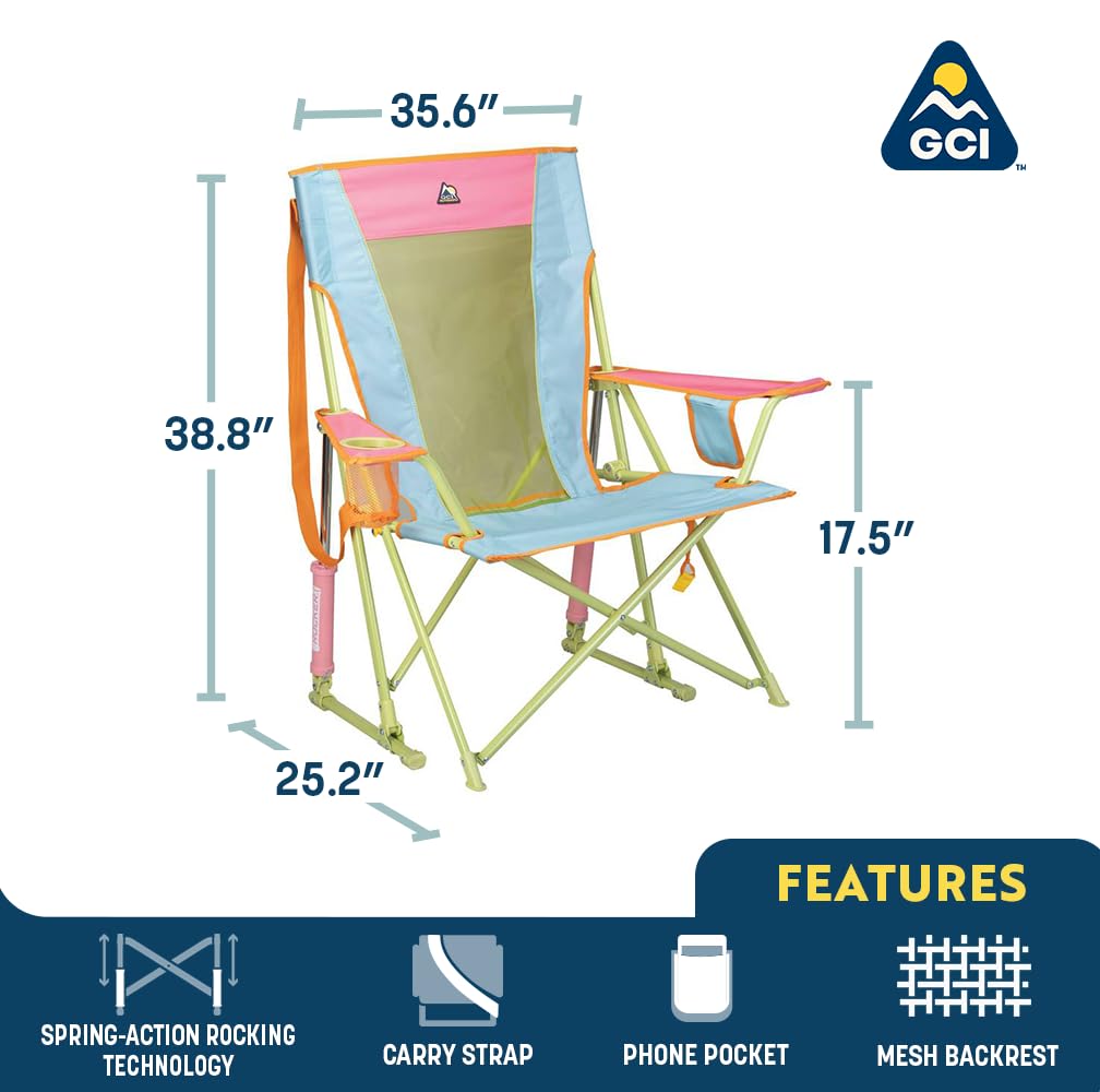 Portable Folding Rocking Chair with Durable Armrests & Drink Holder — Sweet Tea