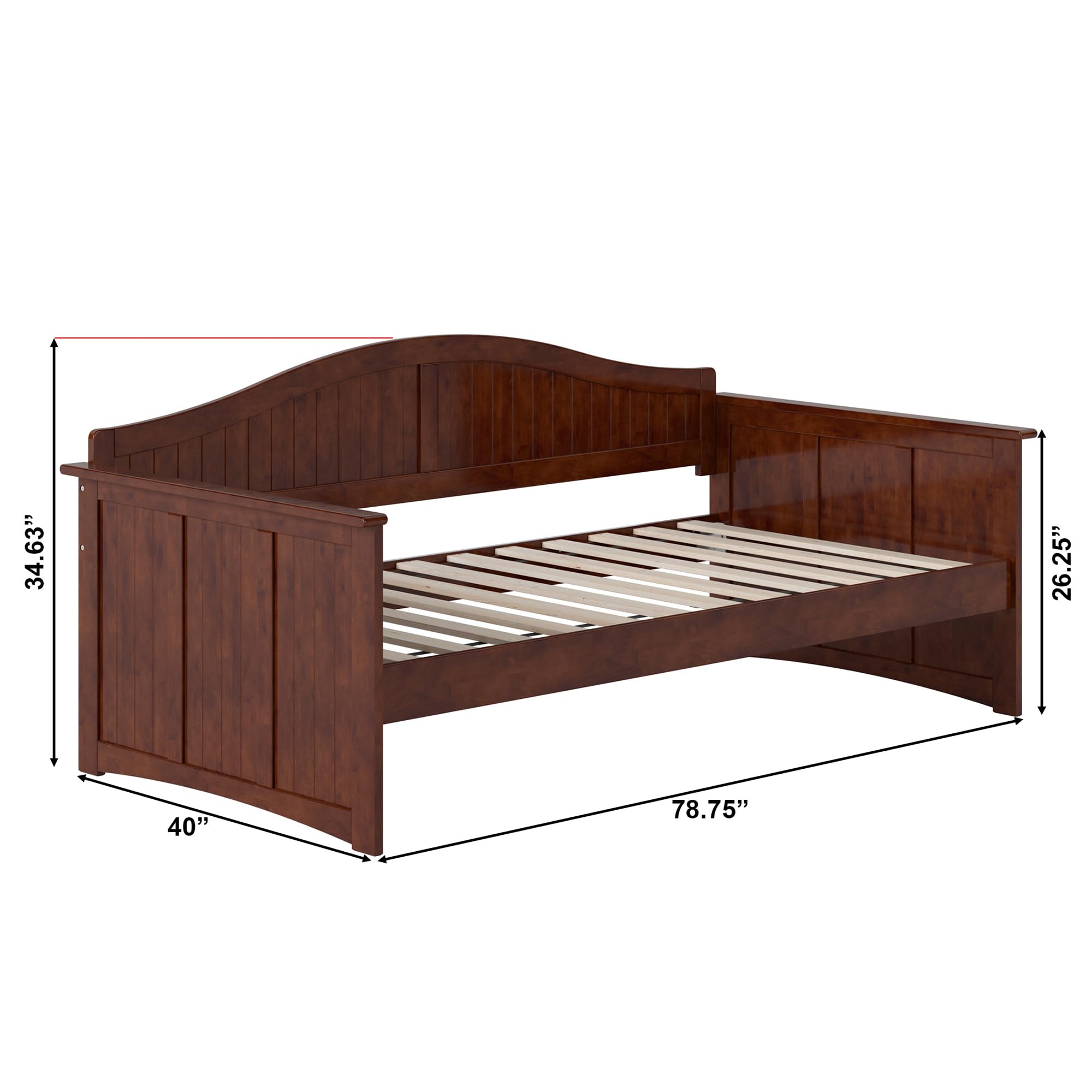 Nantucket Twin Wood Daybed in Walnut