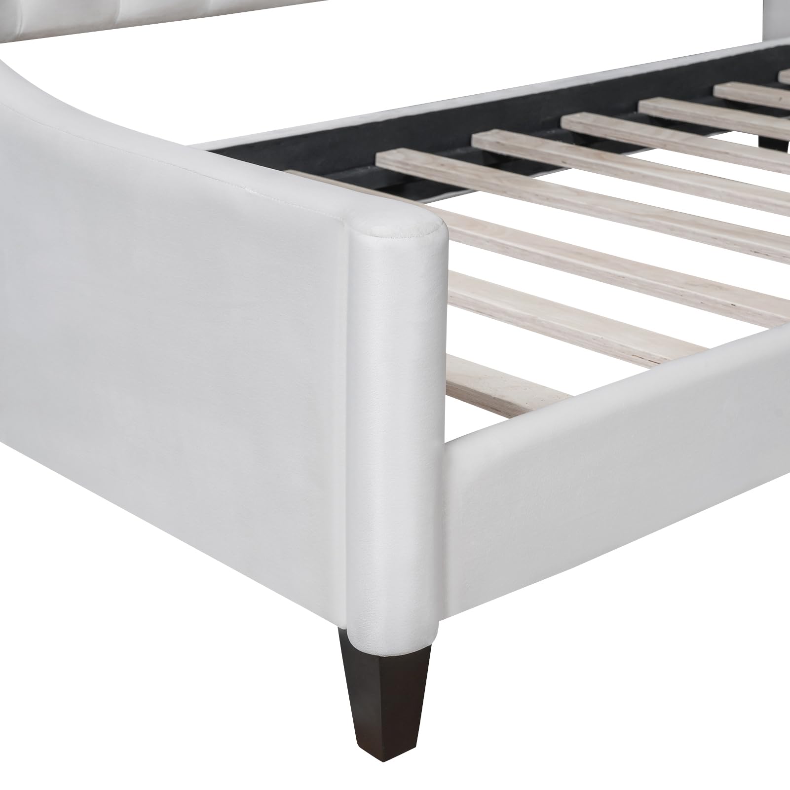 Twin Size Upholstered Daybed, Luxury Tufted Button Sofa Bed Frame for Bedroom & Living Room, Elegant Twin Daybed, Beige