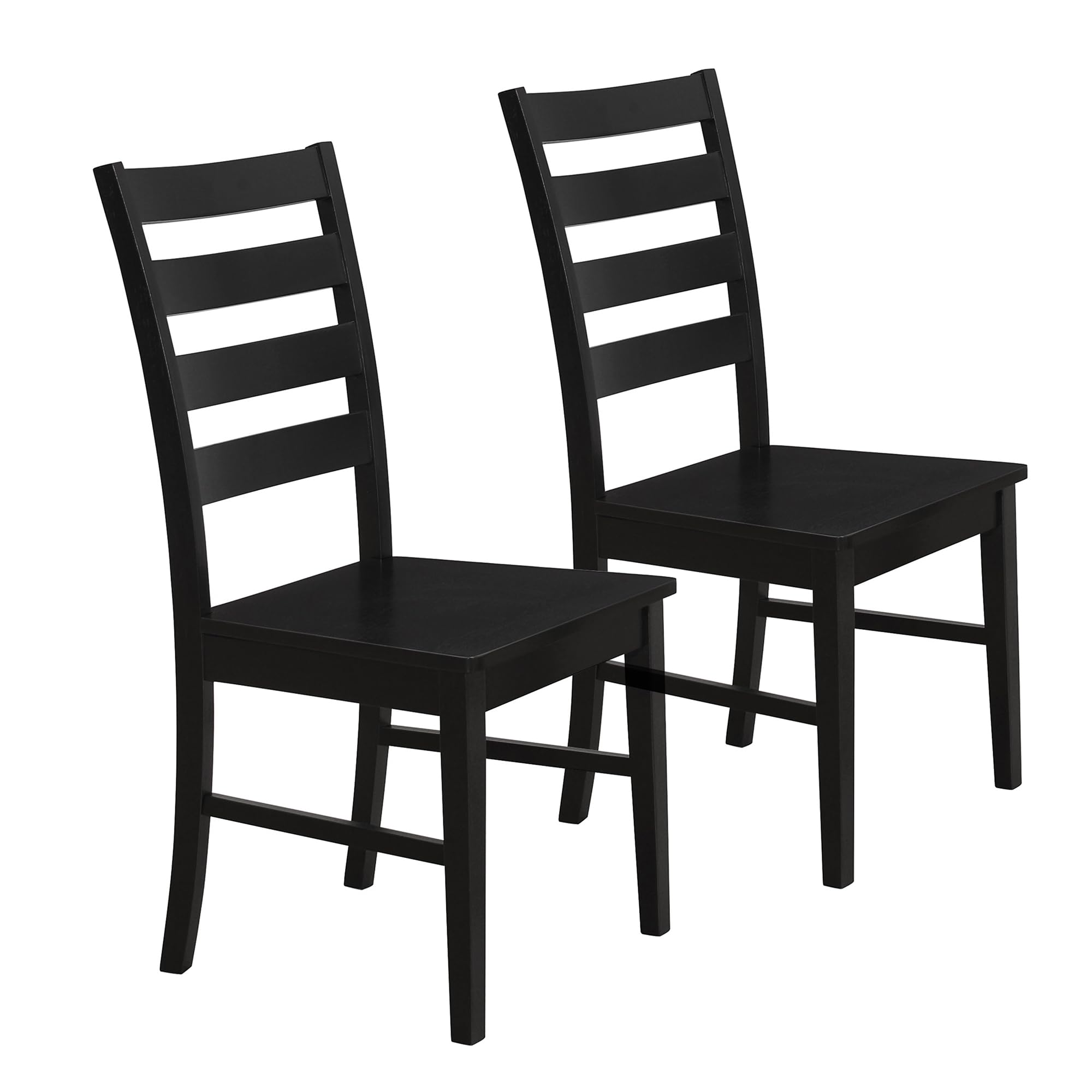 Modern Farmhouse Wood Armless Dining Room Chairs Kitchen, Set Of 2, Black