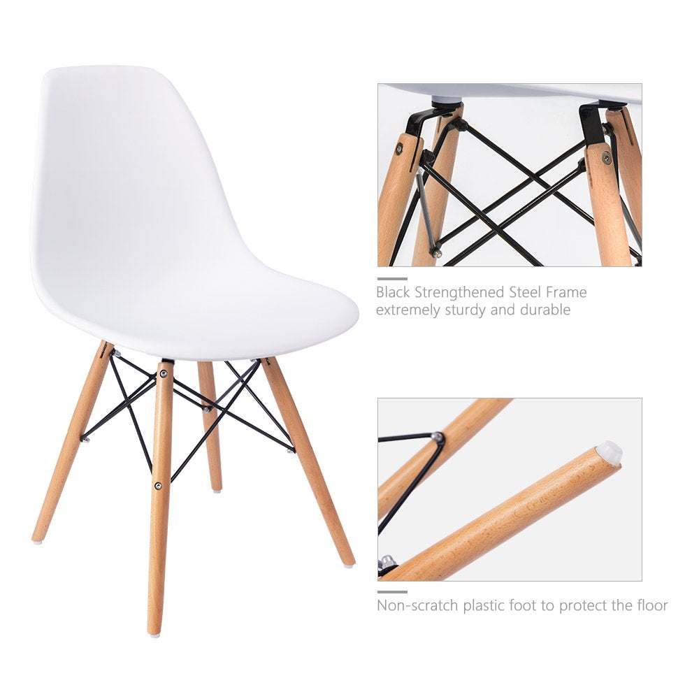 Pre Assembled Modern Style Dining Chair Mid Century Modern DSW Chair, Shell Lounge Plastic Chair for Kitchen, Dining, Bedroom, Living Room