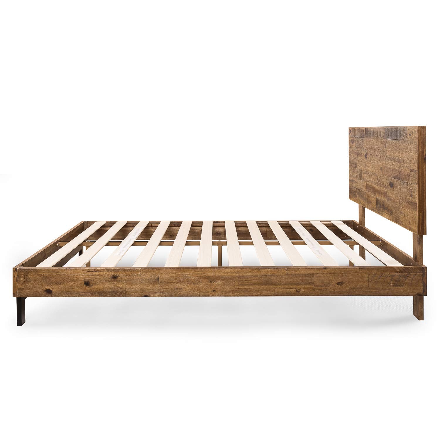 Tricia Wood Platform Bed Frame with Adjustable Headboard, Wood Slat Support with No Box Spring Needed, Easy Assembly, King