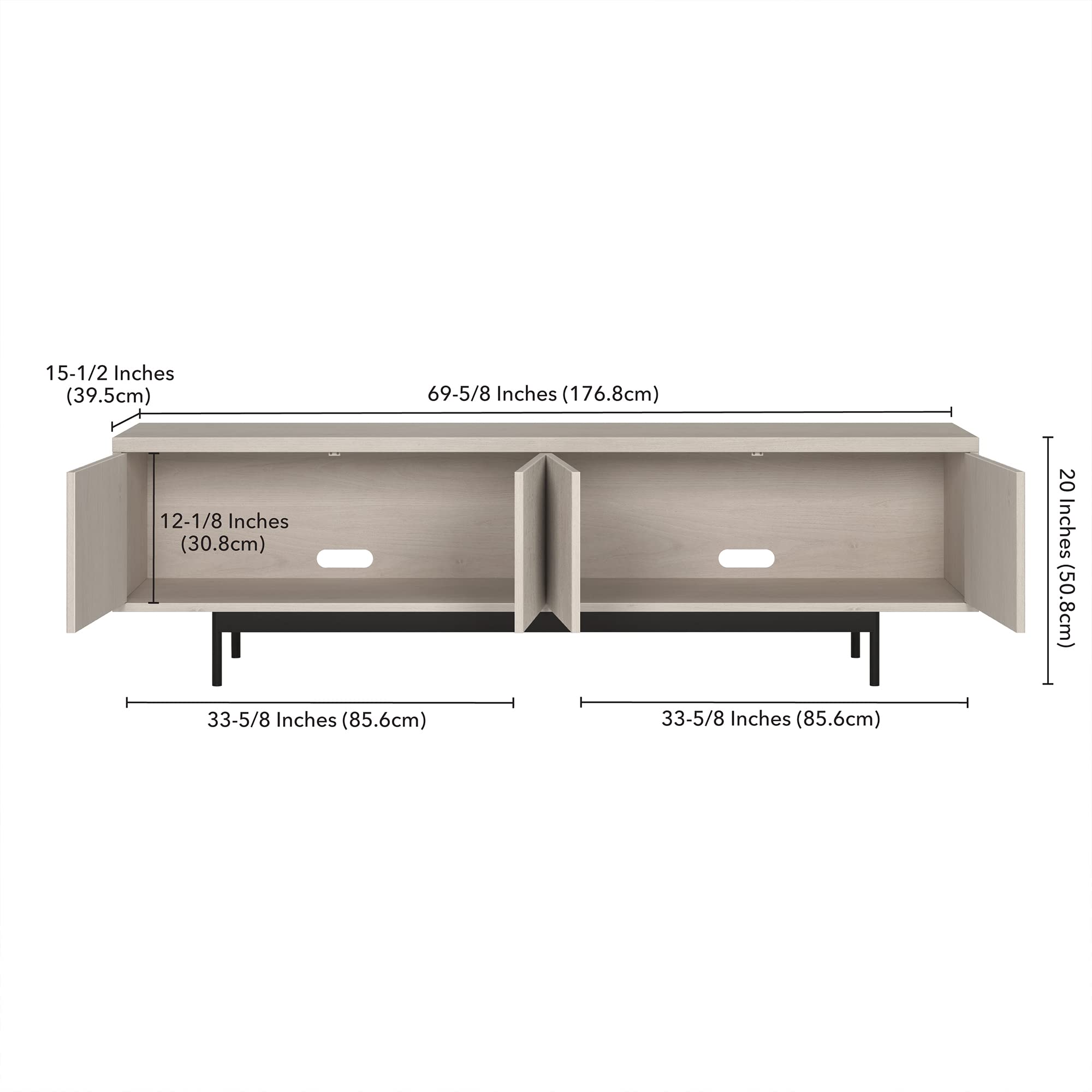 Whitman TV Stand, 70" Wide, Alder White
