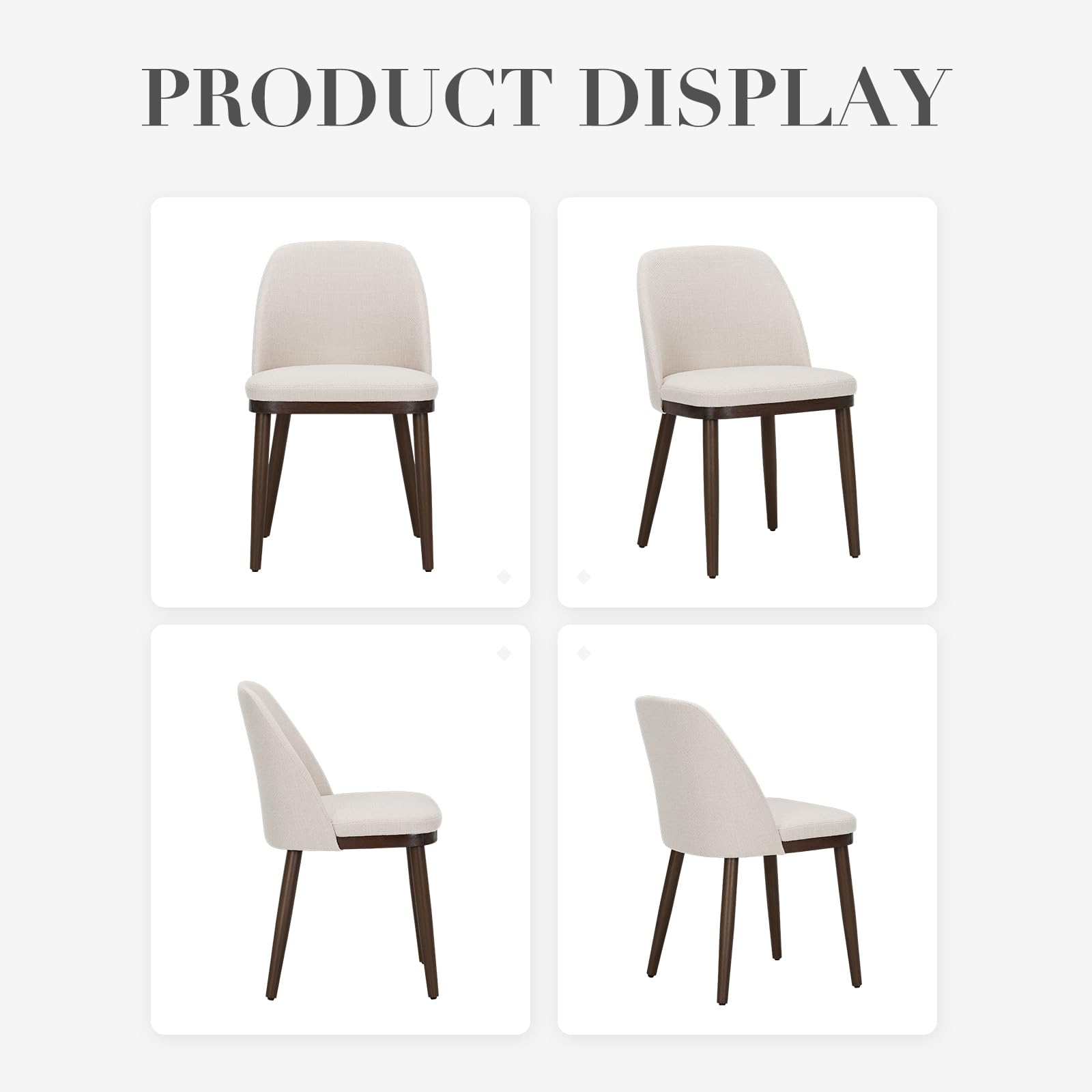 Dining Chairs Set of 4, Modern Kitchen Chairs with Back, Fabric Side Dining Room Chairs with Wood Legs for Kitchen Dining Room Restaurant