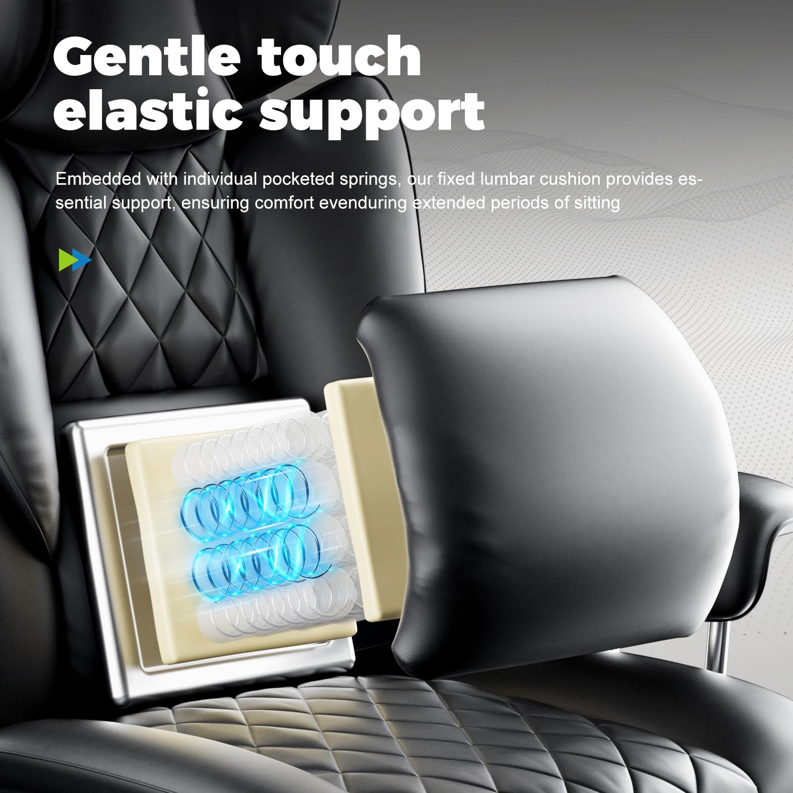 Big and Tall Office Chair, High Back Leather Gaming Chair with Footrest, Ergonomic Executive Chair with Lumbar Support & Soft Armrests