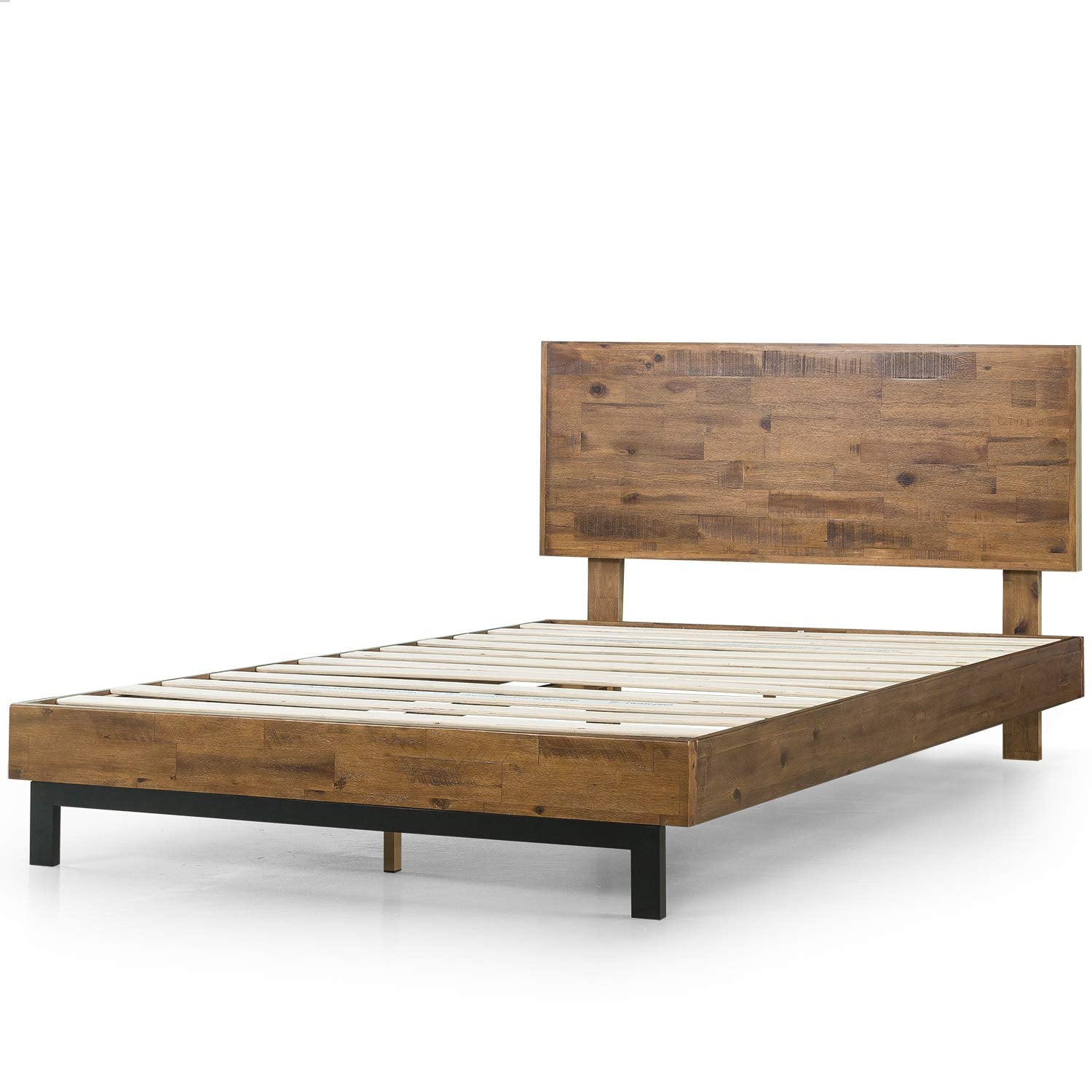 Tricia Wood Platform Bed Frame with Adjustable Headboard, Wood Slat Support with No Box Spring Needed, Easy Assembly, King