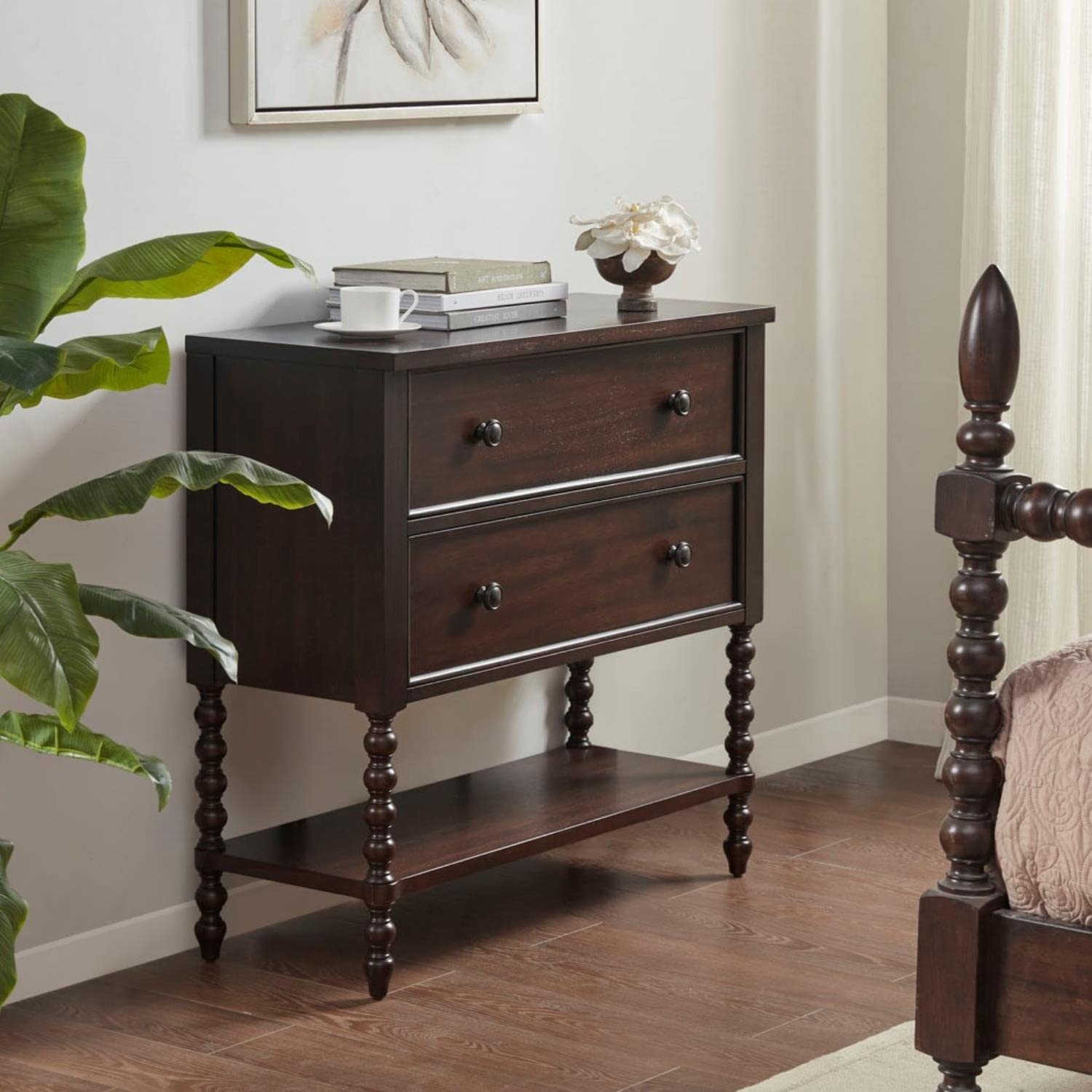 k Beckett Accent Storage Cabinet for Living Room Accent Chest with 2 Drawers & Open Shelf, Storage Chest with Drawers, Coastal Cabinet, 36" W, Natural