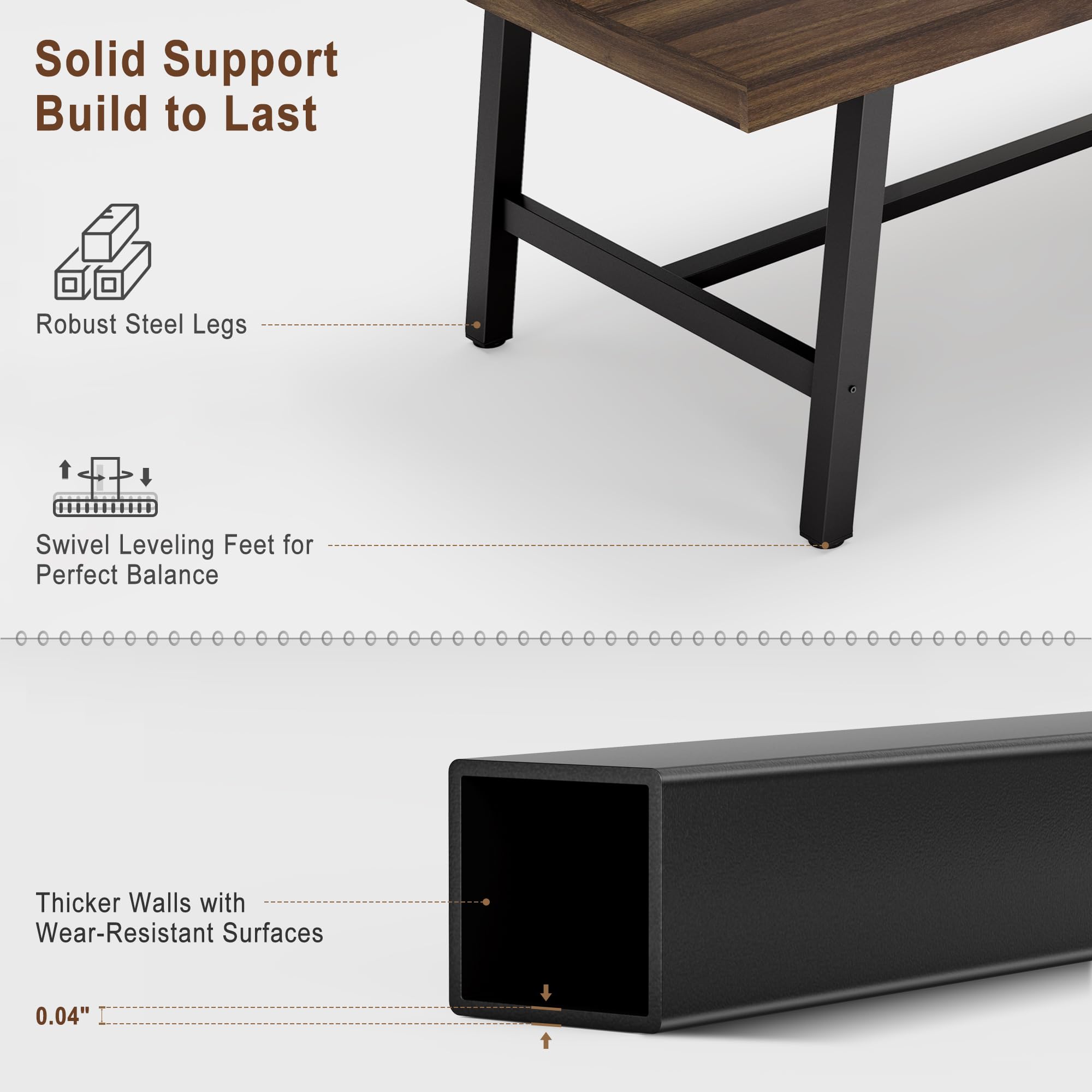 48'' Tall Buffet Sideboard Cabinet with 3 Doors and 5-Tier Shelf, Buffet Table Coffee Bar Wine Bar Storage Cabinet with Hooks for Dining