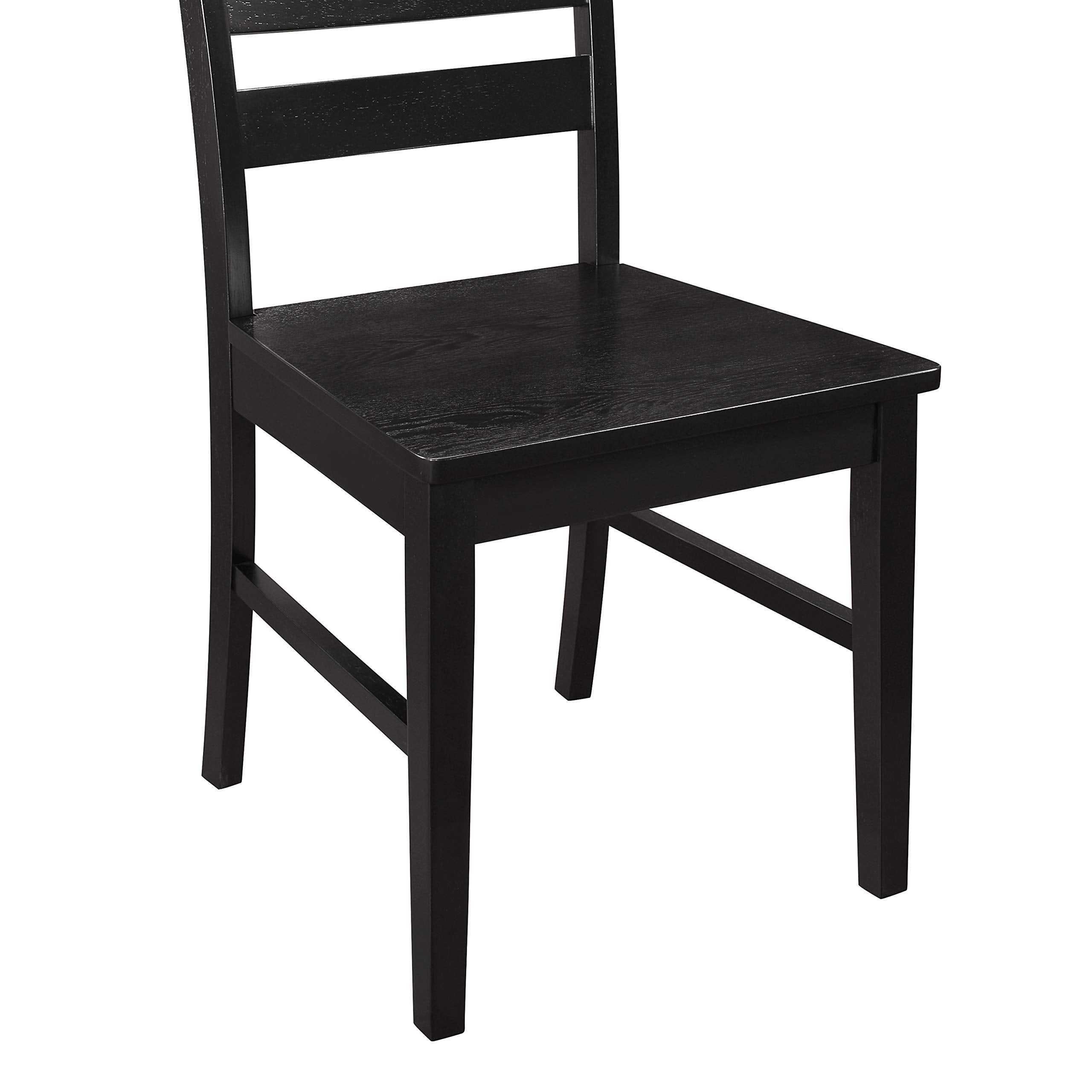 Modern Farmhouse Wood Armless Dining Room Chairs Kitchen, Set Of 2, Black