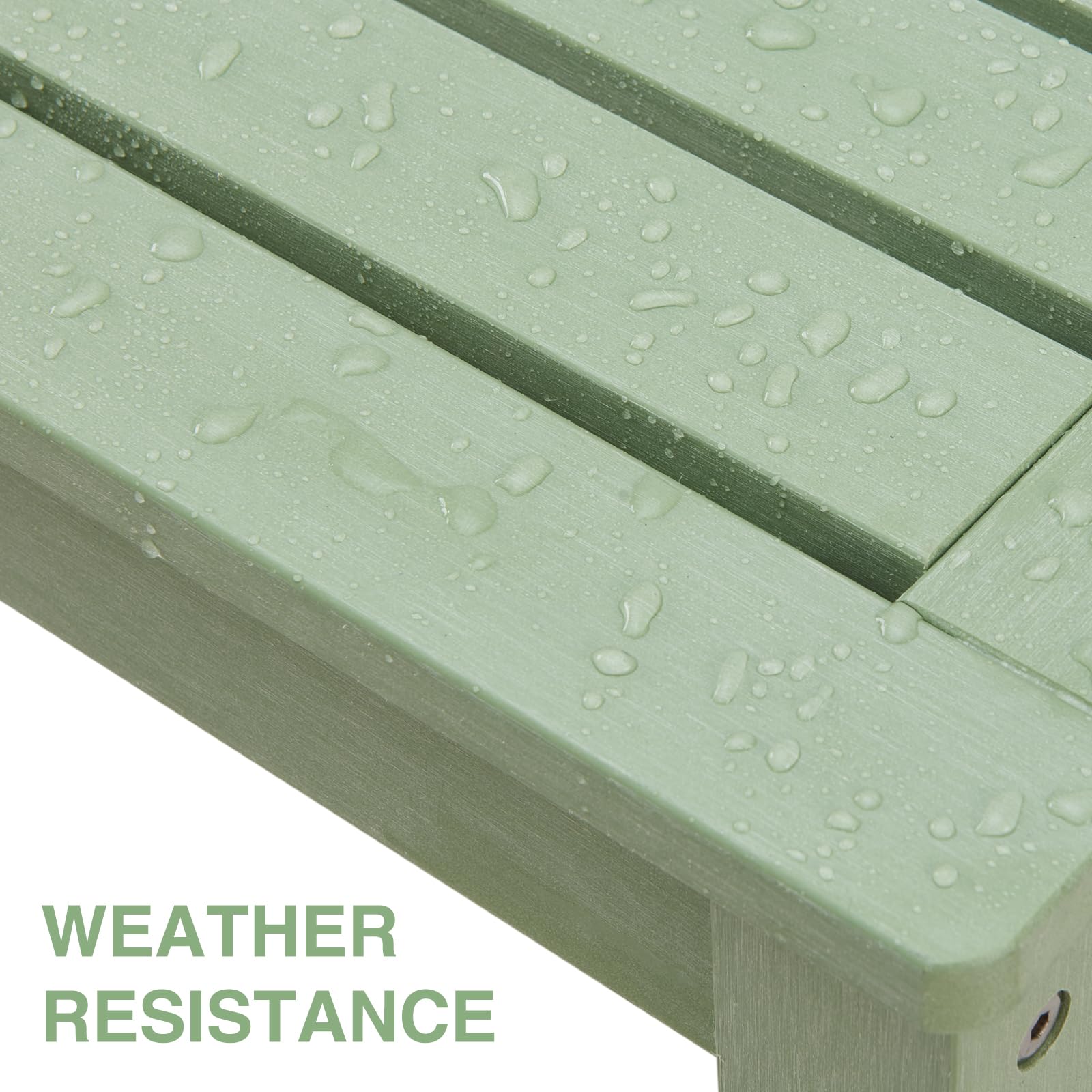 Outdoor Bench, 2-Person Poly Lumber Porch Bench, Weatherproof & Fade-Resistant, All-Weather Garden Bench for Patio, Park, Porch, Green