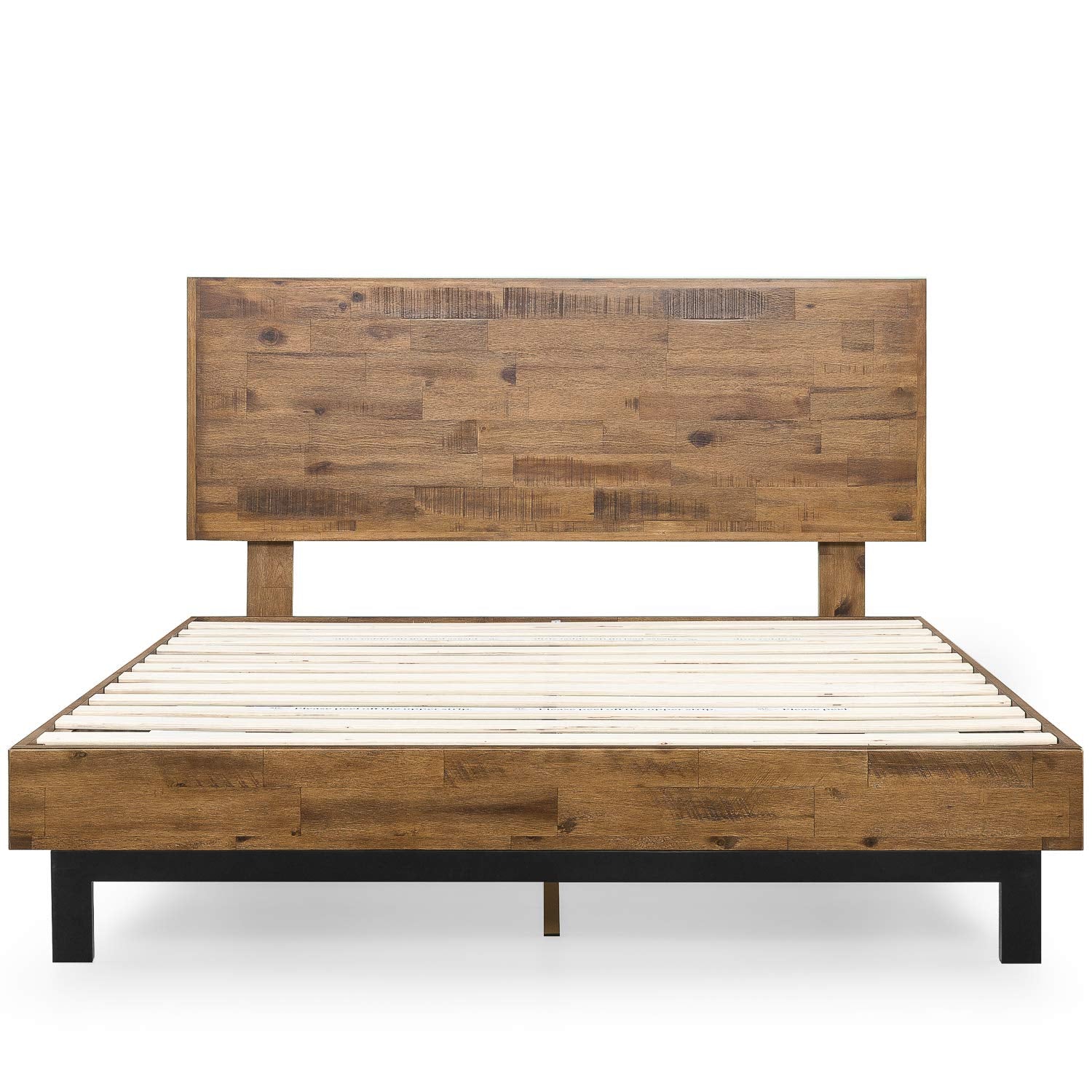 Tricia Wood Platform Bed Frame with Adjustable Headboard, Wood Slat Support with No Box Spring Needed, Easy Assembly, King