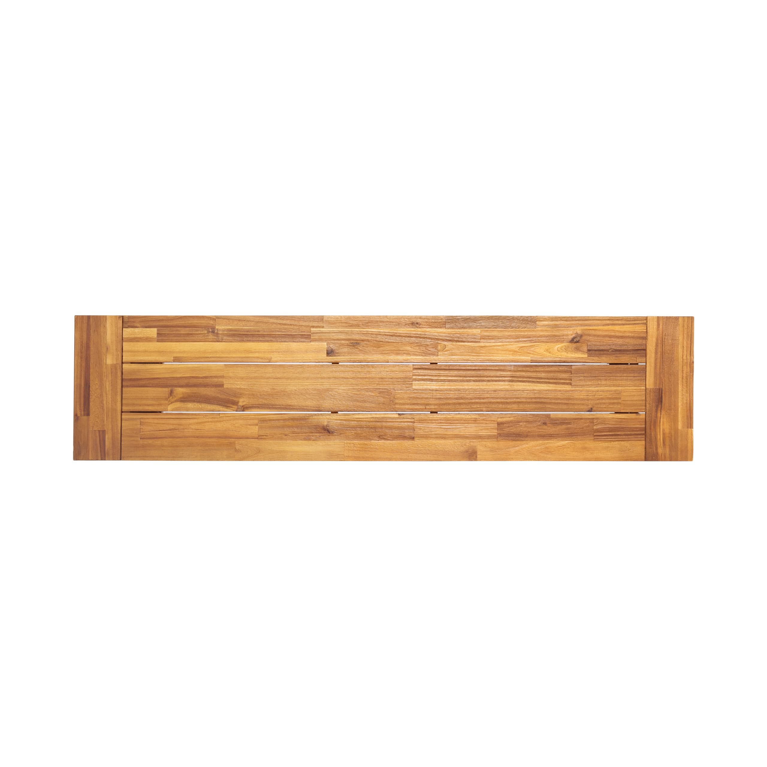 Carlisle Outdoor Acacia Wood and Rustic Metal Bench, Sandblast Finish / Rustic Metal 14. 75 x 63 x 17. 50 inches