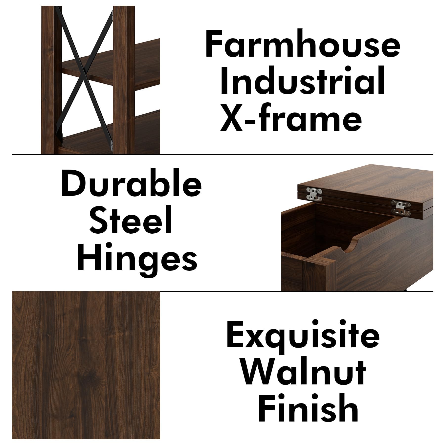 Set of 2 Narrow End Tables with Charging Station, USB Ports & Outlets, Farmhouse Slim Nightstands with Flip Top Drawer, Walnut Finish