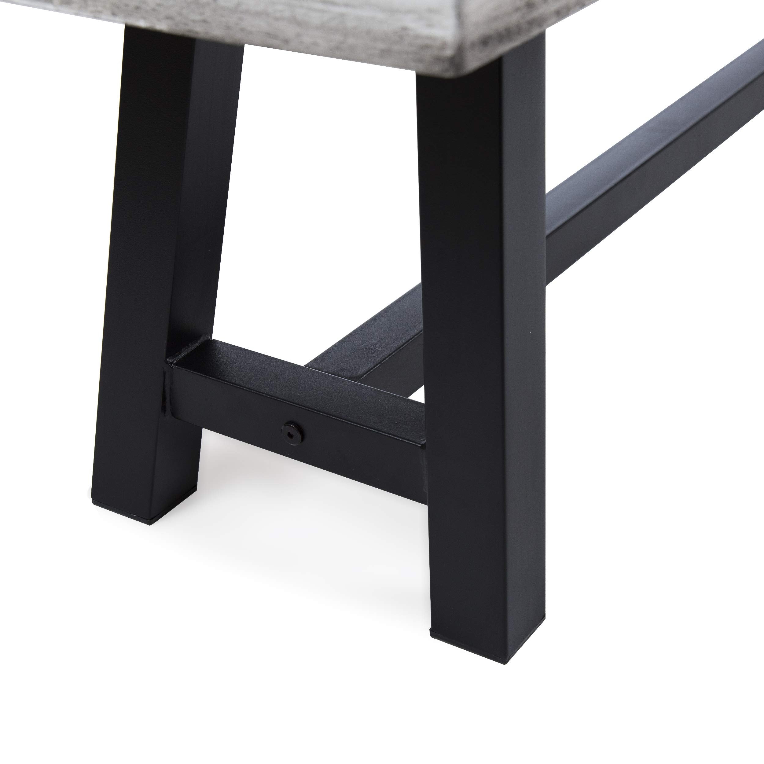 Noble House Jubilee Acacia Wood Dining Bench in Light Gray