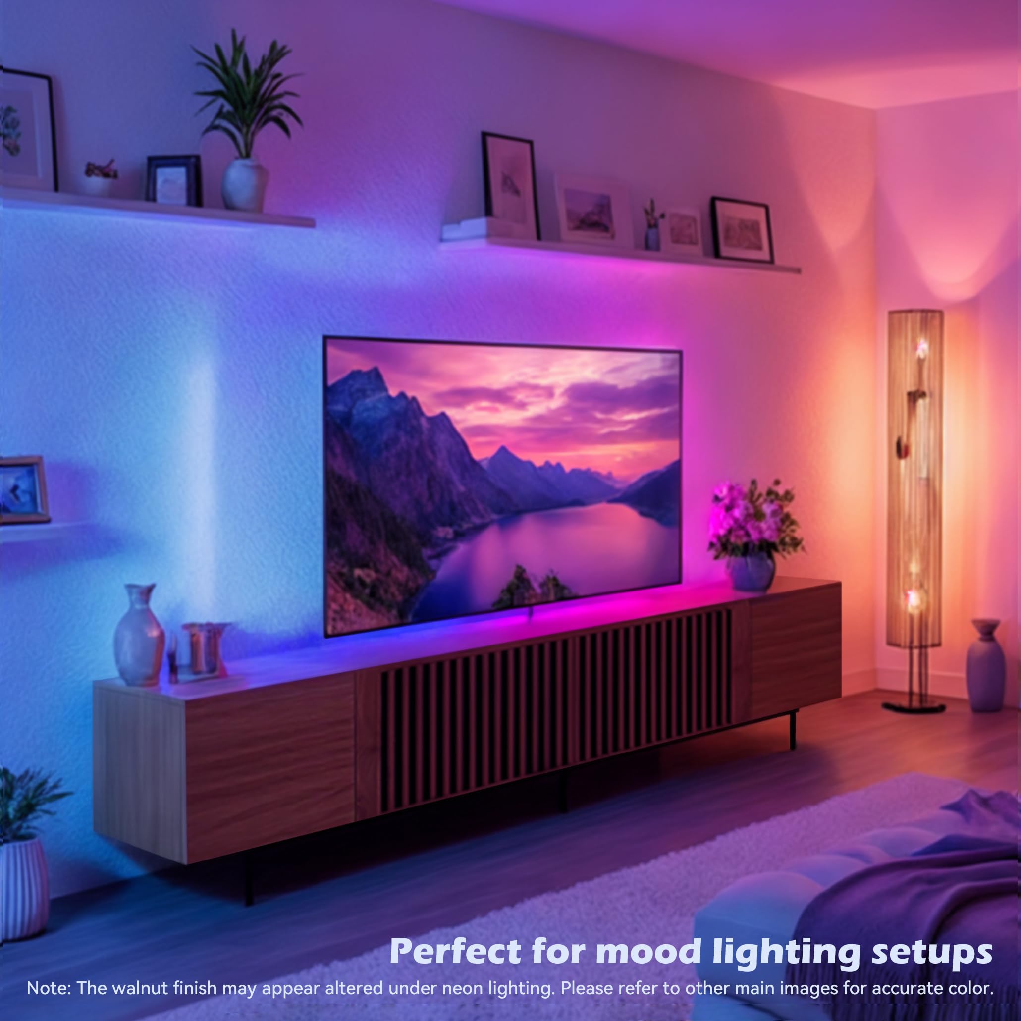Modern Walnut TV Console for 70 Inch Screen – 70.87” Media Unit with Grille Doors and Drawers for Living Room & Bedroom