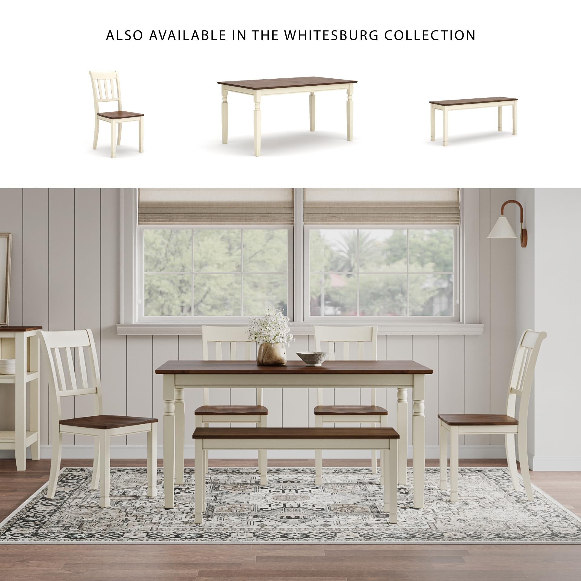 WhiteOwing Dining Chair, Brown/Cottage White