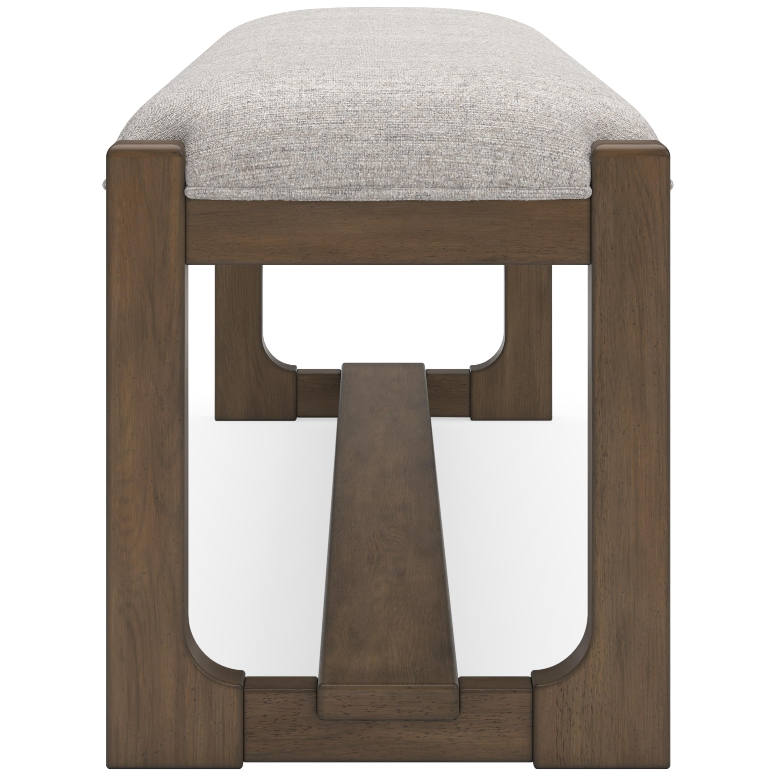 Cabalynn Farmhouse Upholstered 63" Dining Bench, Beige & Light Brown