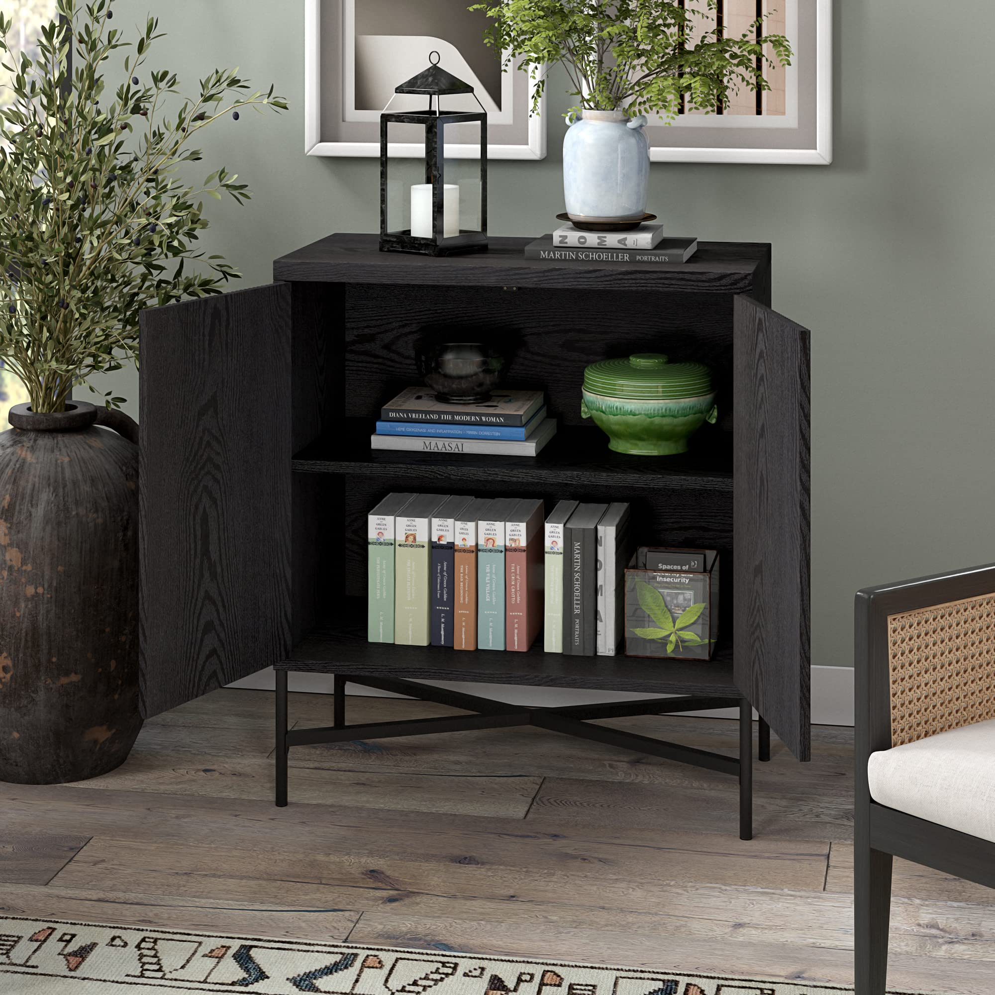 Brighton Accent Cabinet, 28" Wide(15" D x 28" W x 32" H), Black