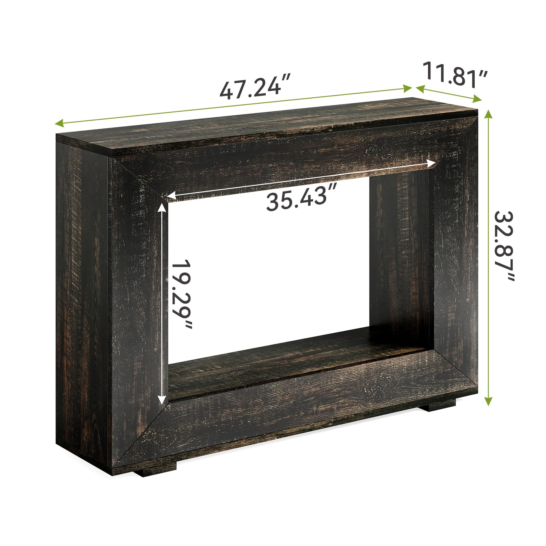 47 Inches Console Table, Sofa Table with Storage, Modern Entryway Table for Hallway, Narrow Long Sofa Entryway Table for Living Room, Black
