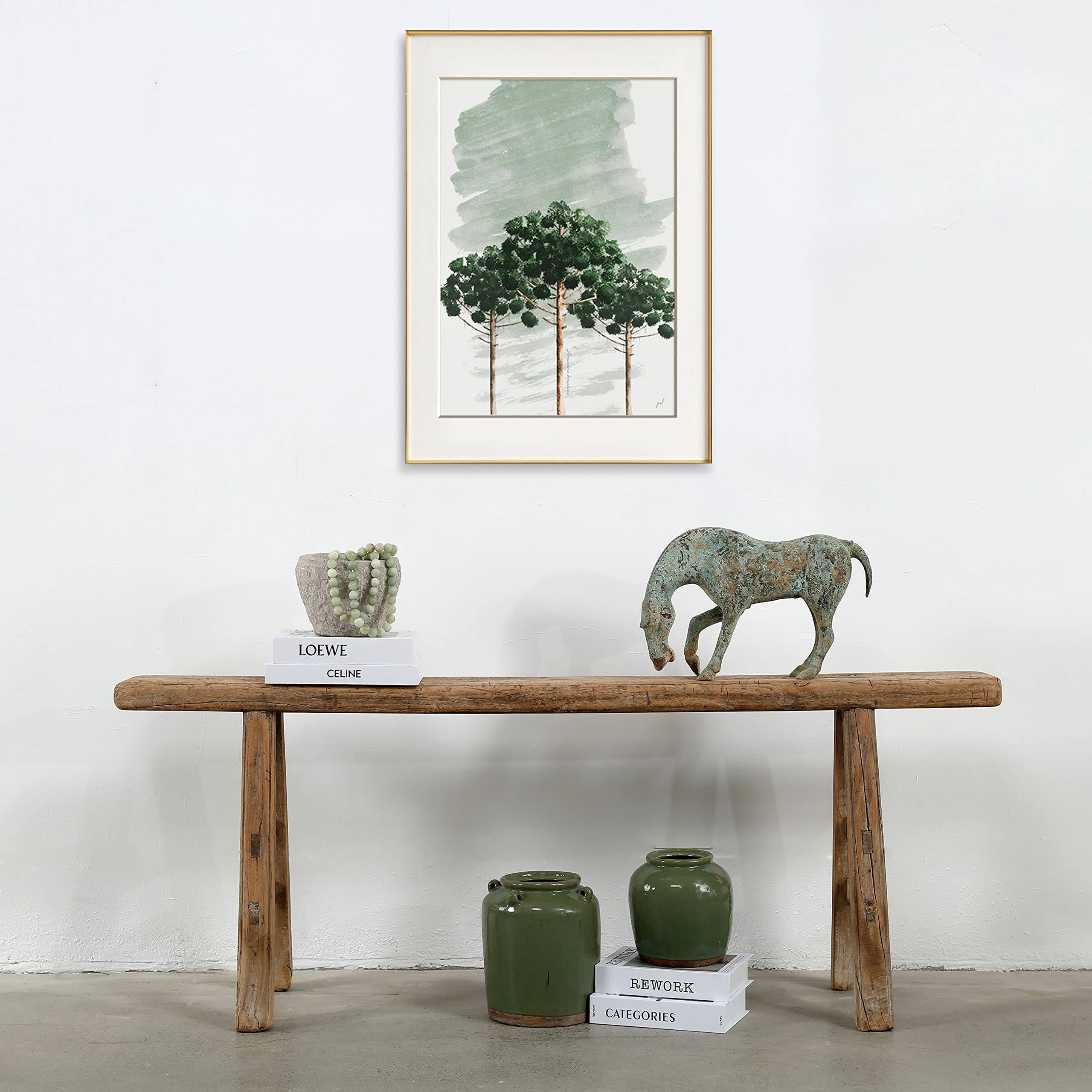 Handmade Wooden Bench, Vintage Noodle Bench for Living Room, Kitchen, or Entryway, Weathered Natural Wood Finish