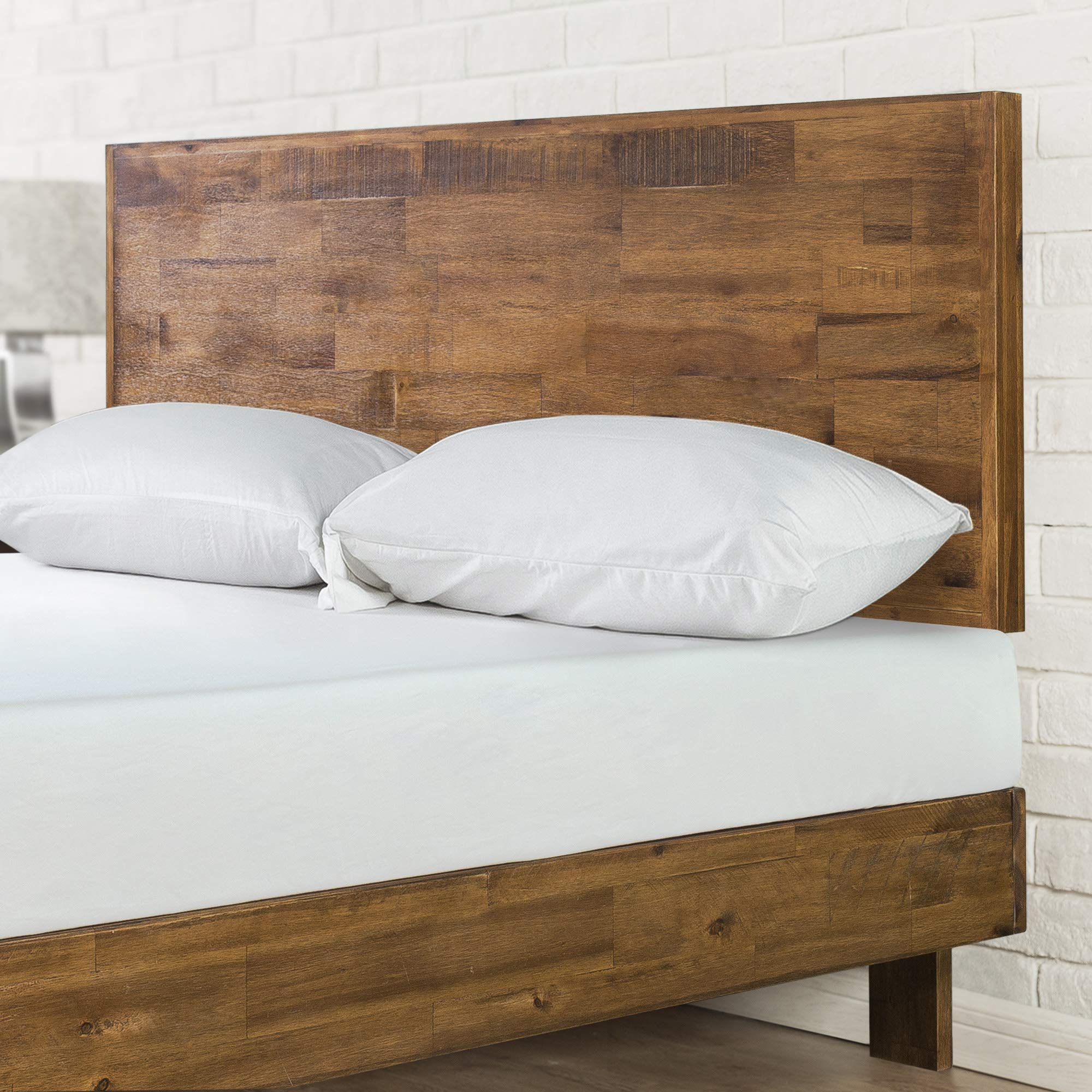 Tricia Wood Platform Bed Frame with Adjustable Headboard, Wood Slat Support with No Box Spring Needed, Easy Assembly, King