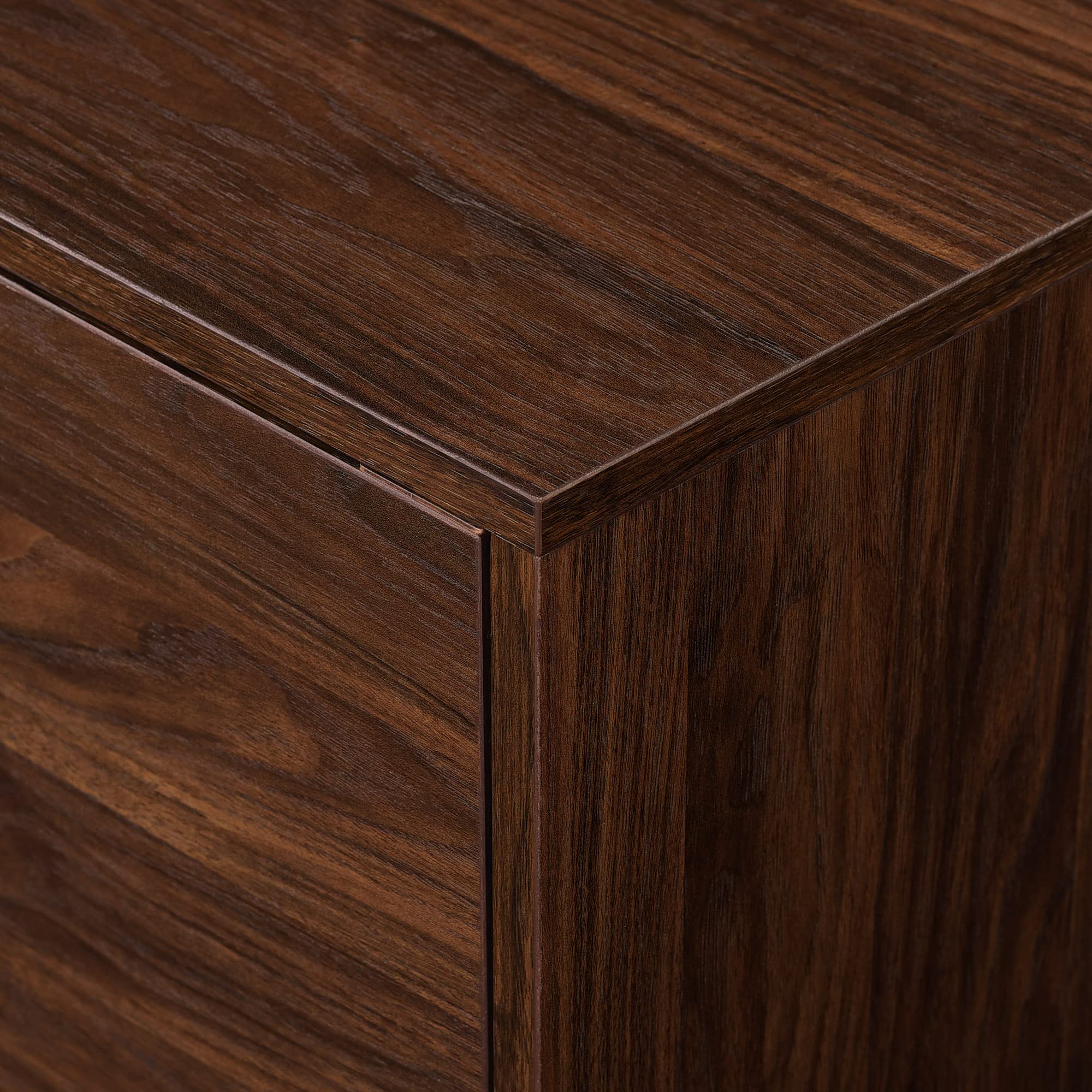 Nora Modern Minimal Open-Shelf TV Stand for TVs up to 90 Inches, 80 Inch, Dark Walnut