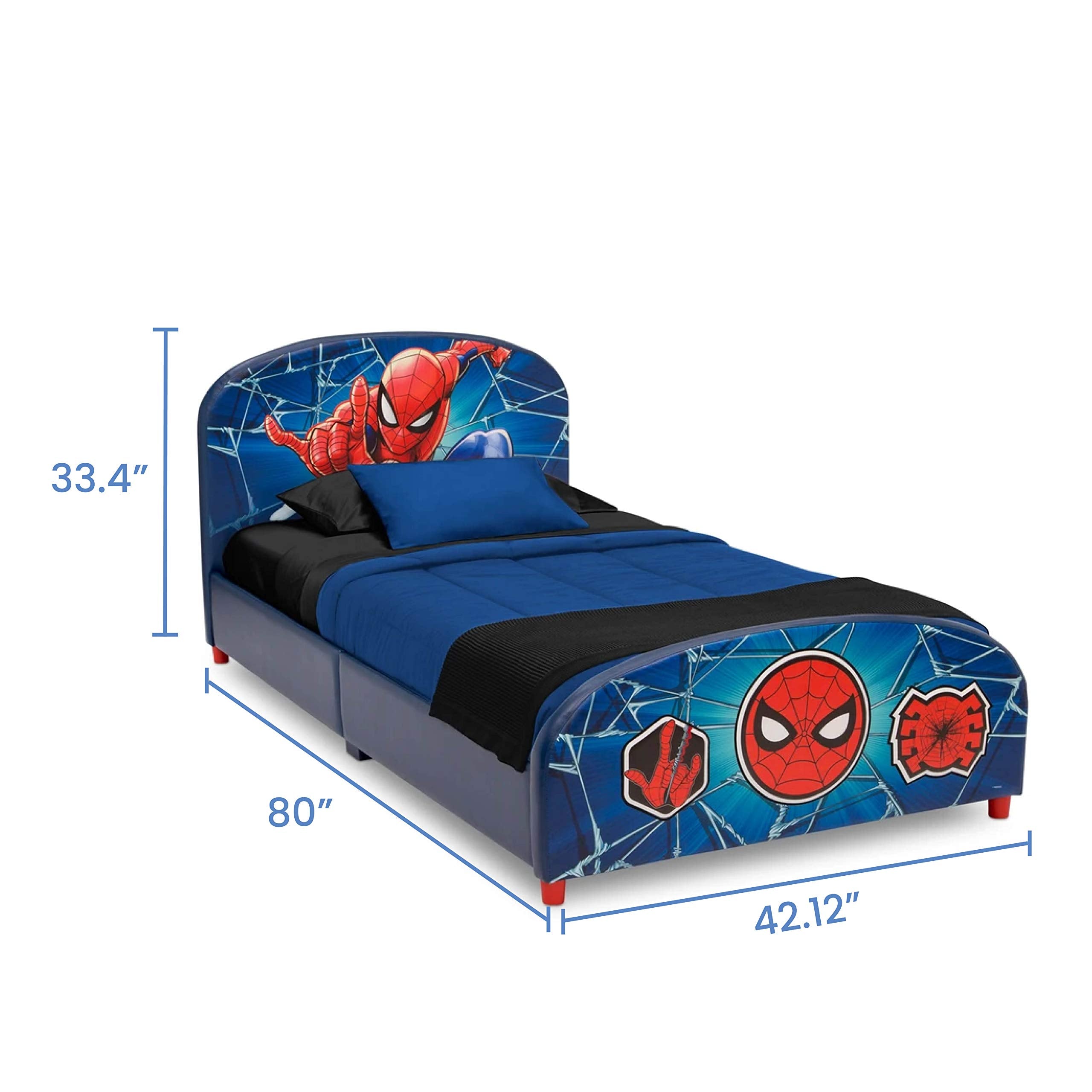 Upholstered Twin Bed, Marvel Spider Man