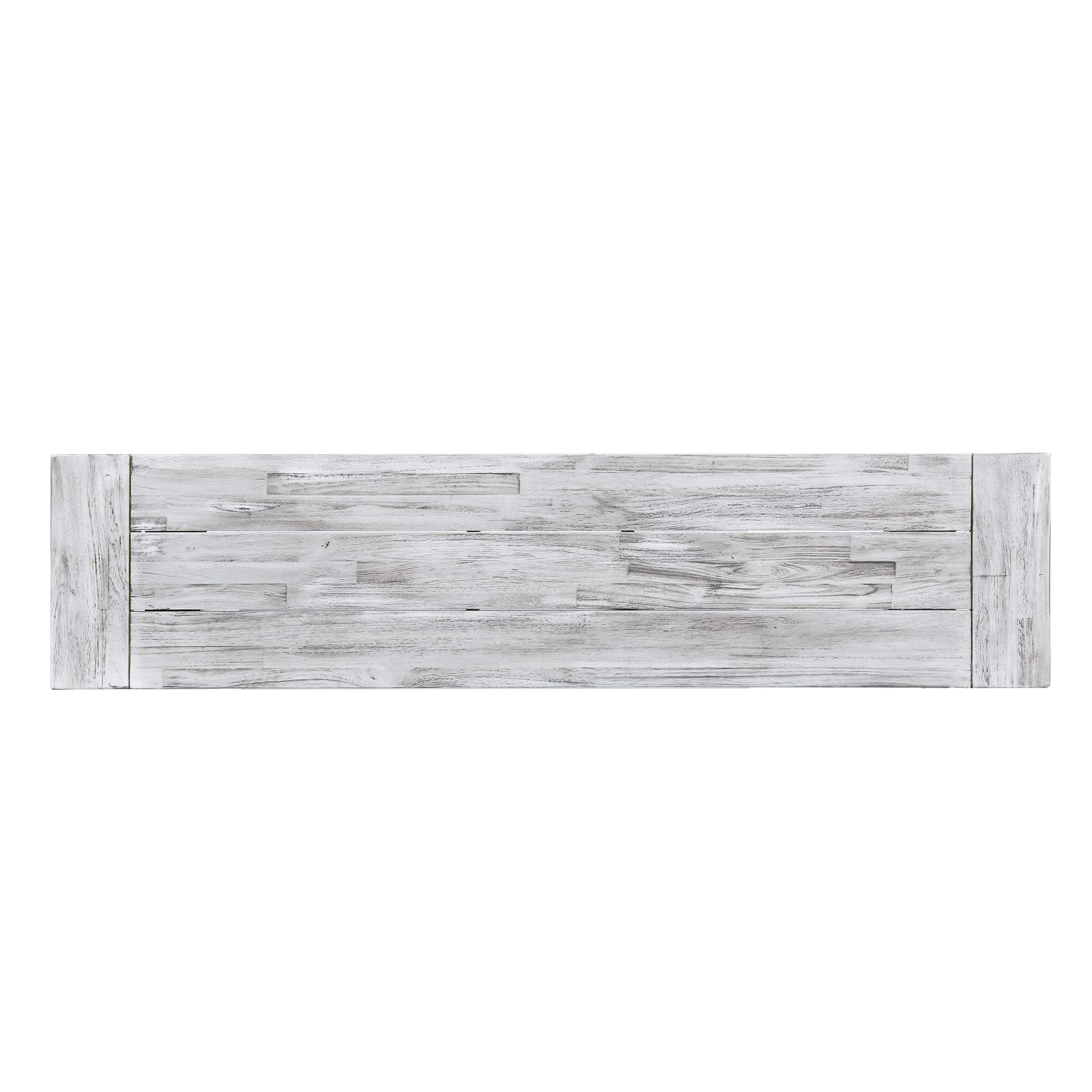 Noble House Jubilee Acacia Wood Dining Bench in Light Gray