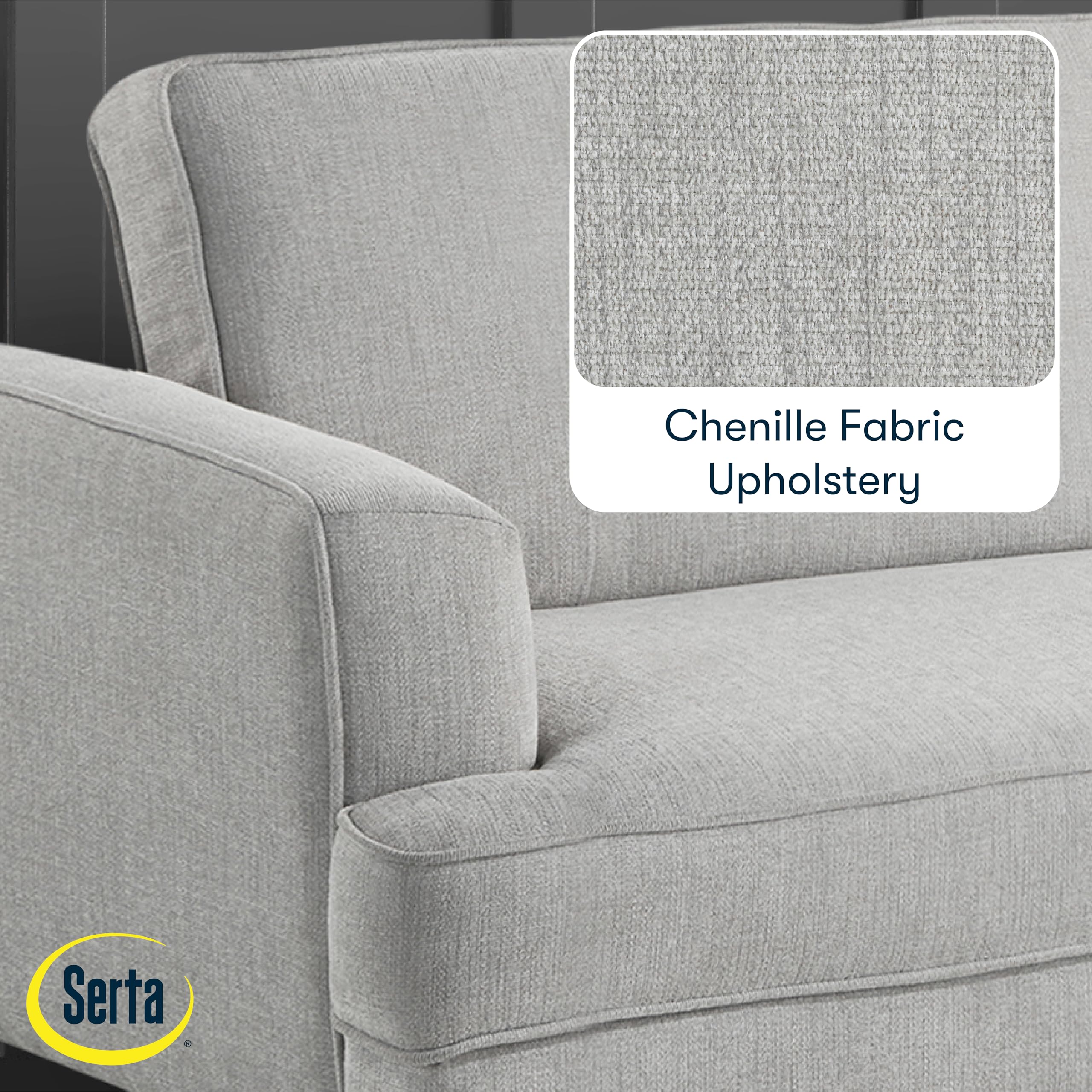 Paulsen 83.1" Split Back Convertible Futon Sofa, Dreamcoil® Comfort, FingerGuard® Pinch Point Protection, Woven Polyester Fabric, Light Gray