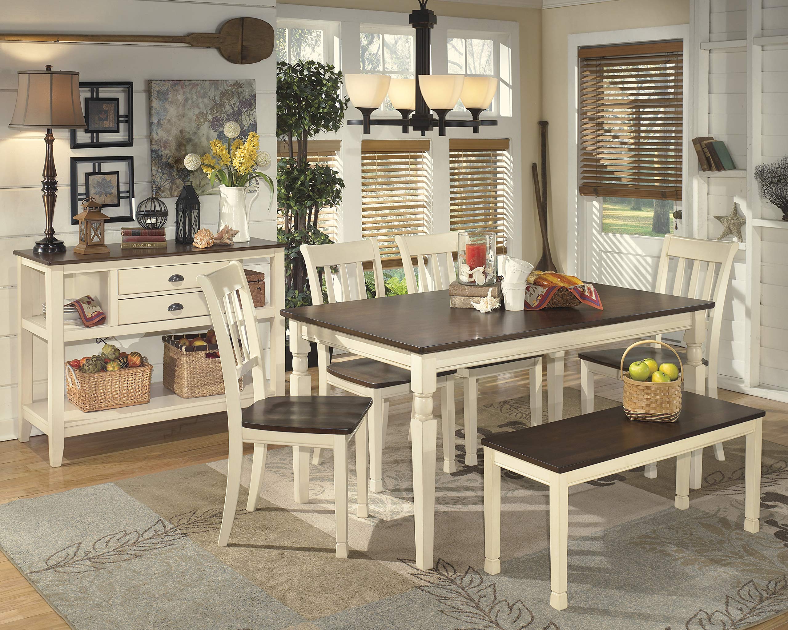 WhiteOwing Dining Chair, Brown/Cottage White