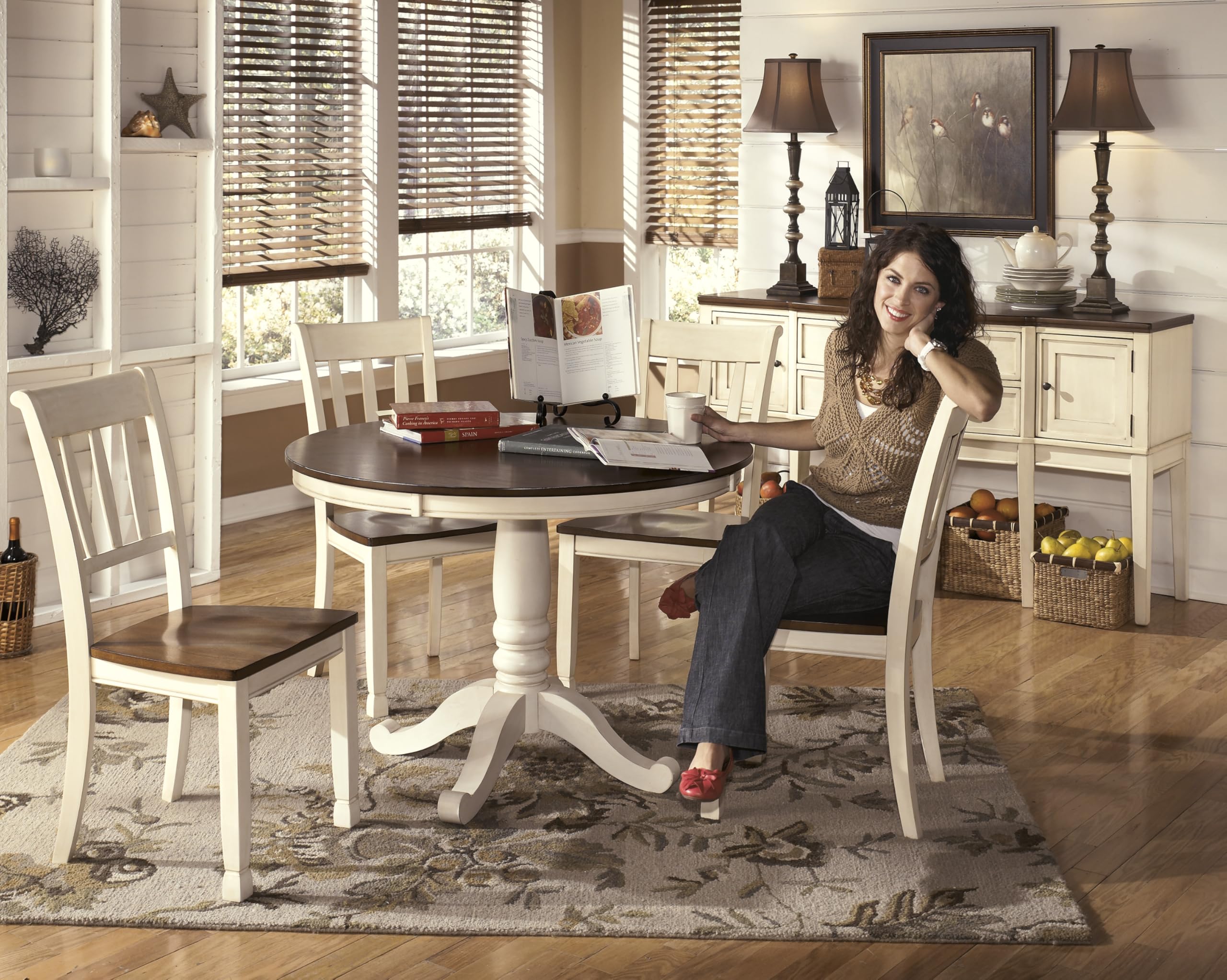 WhiteOwing Dining Chair, Brown/Cottage White