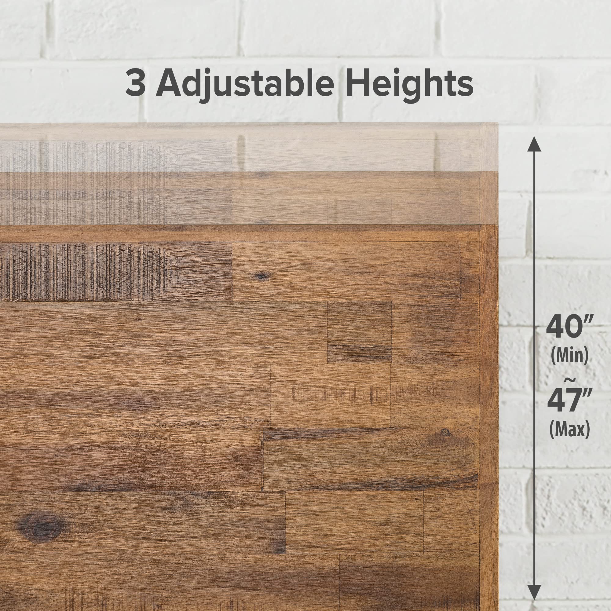 Tricia Wood Platform Bed Frame with Adjustable Headboard, Wood Slat Support with No Box Spring Needed, Easy Assembly, King